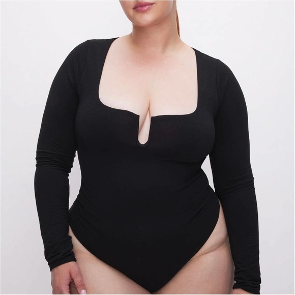 Good American Tops - Good American STRETCH JERSEY U RING BODYSUIT